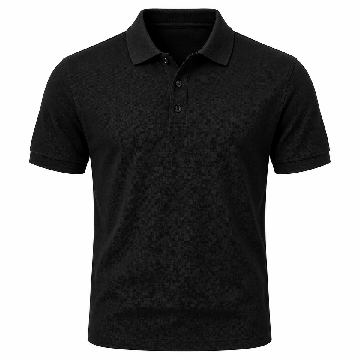 Black Premium Piqué Polo Shirt | Fires Outlet