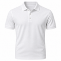 White Premium Cotton Piqué Polo Shirt | Fires Outlet