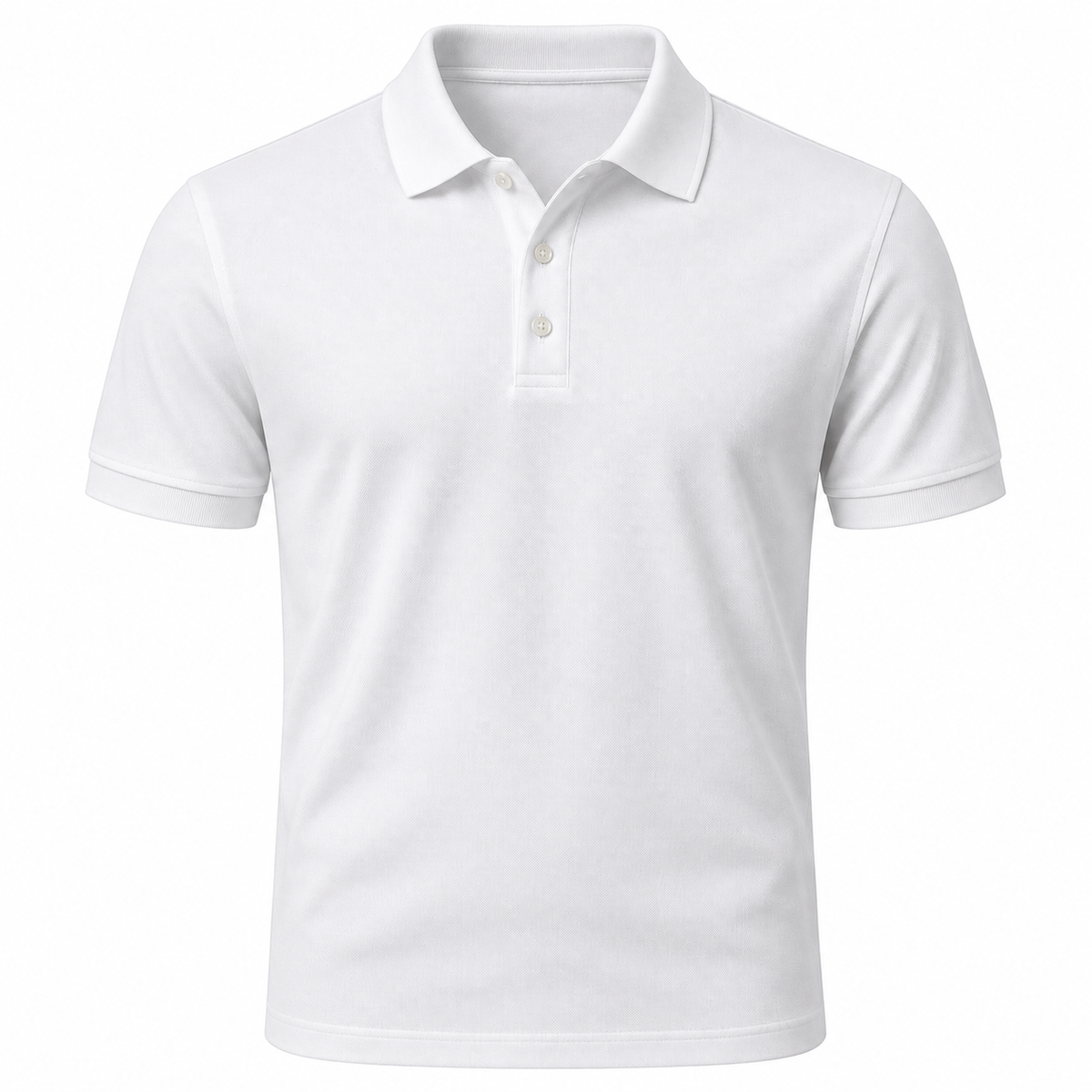 White Premium Cotton Piqué Polo Shirt | Fires Outlet