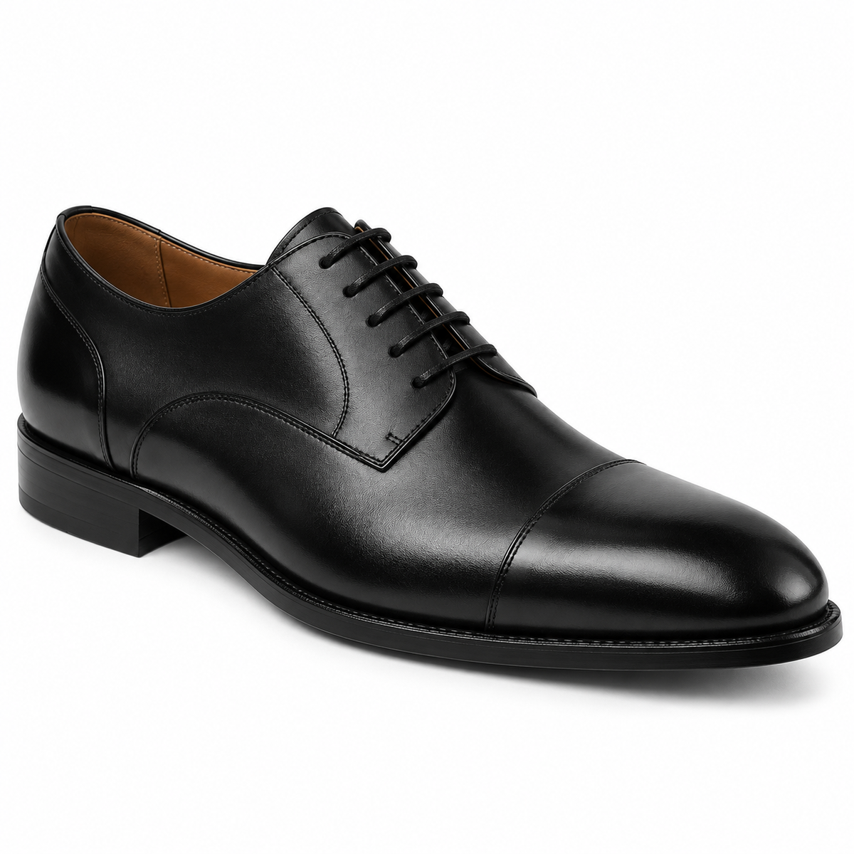 Black Polished Leather Oxford Shoes | Fires Outlet