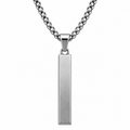 Brushed Stainless Steel Bar Pendant Necklace | Fires Outlet